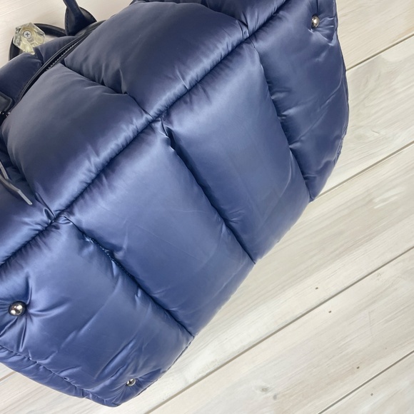 Sol And Selene Blue Quilted Puffer Large Tote Hand Bag - NO Shoulder Strap - Picture 10 of 10